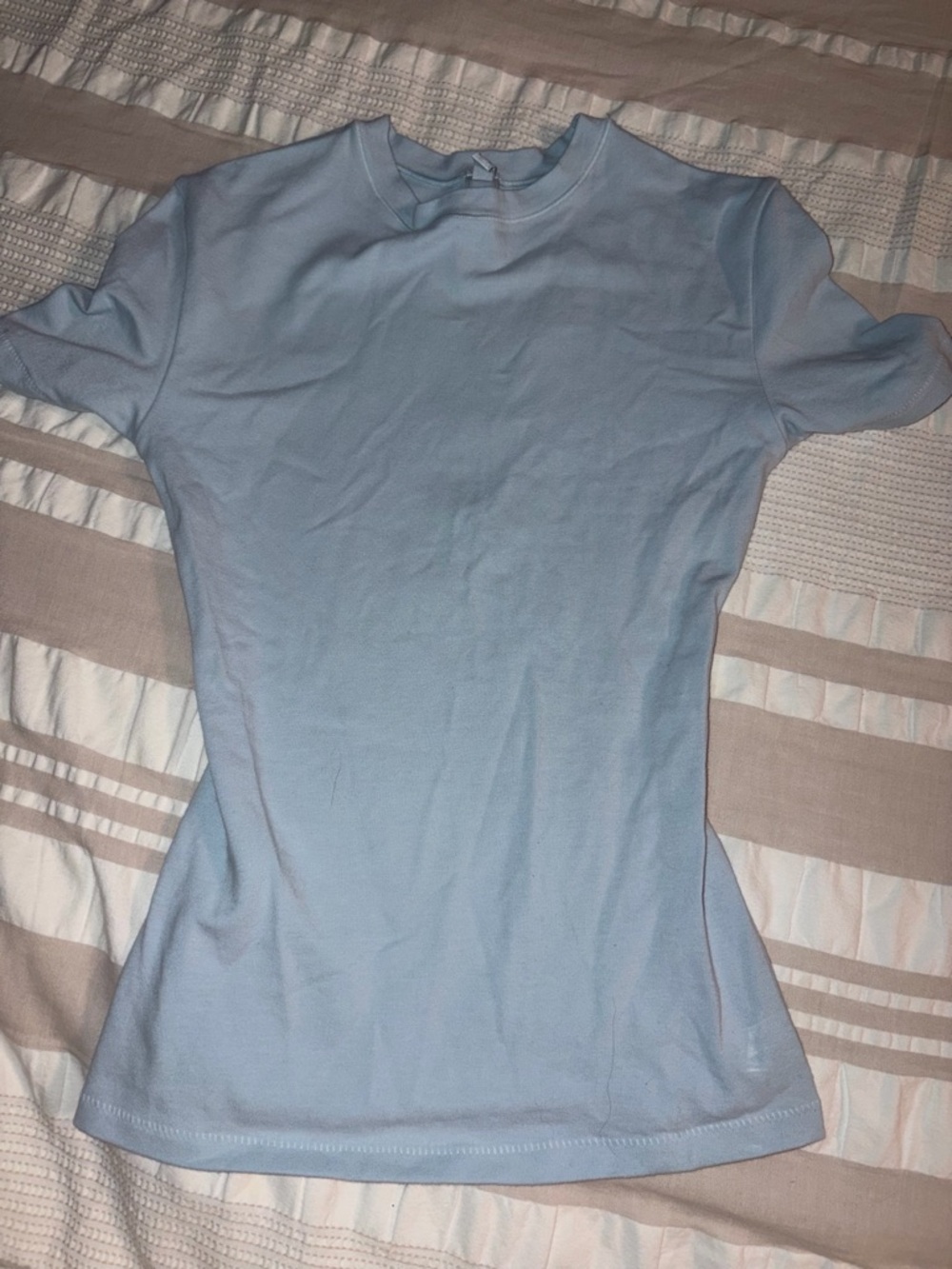 SKIMS Light Blue Crewneck Short Sleeve Tee